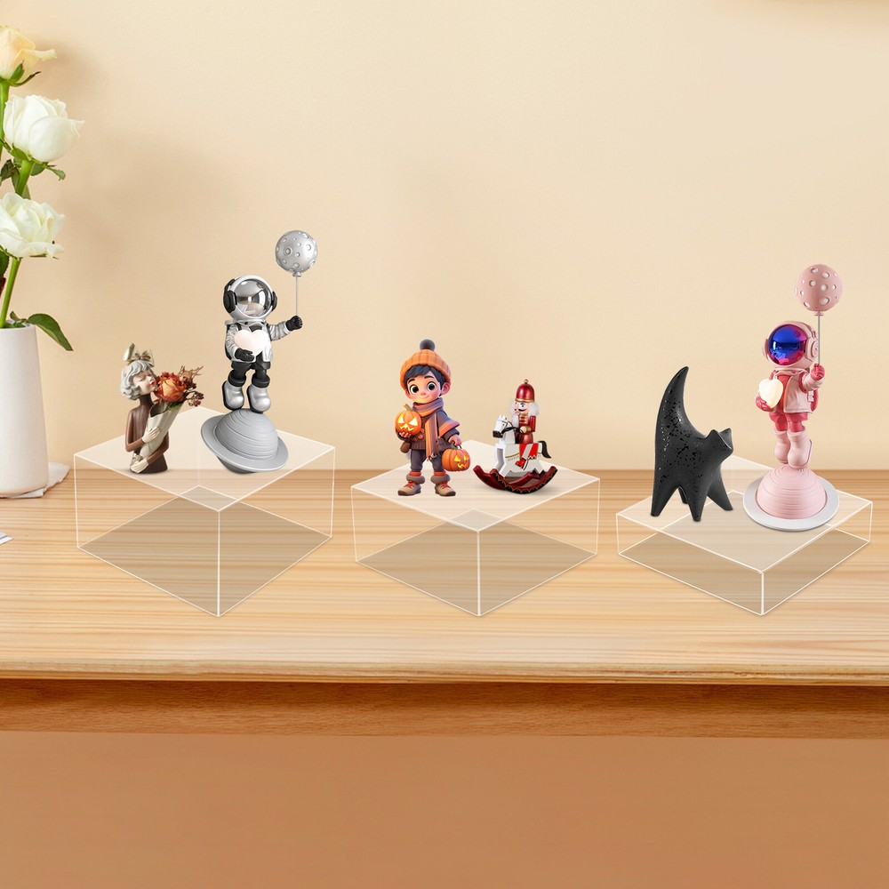 3 Sets Display Nesting Riser Stands 8/9/10 inch Display Stands Hollow Bottoms
