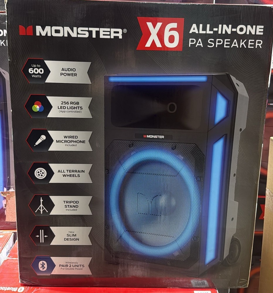 Monster X6 All-in-One PA Bluetooth Speaker System