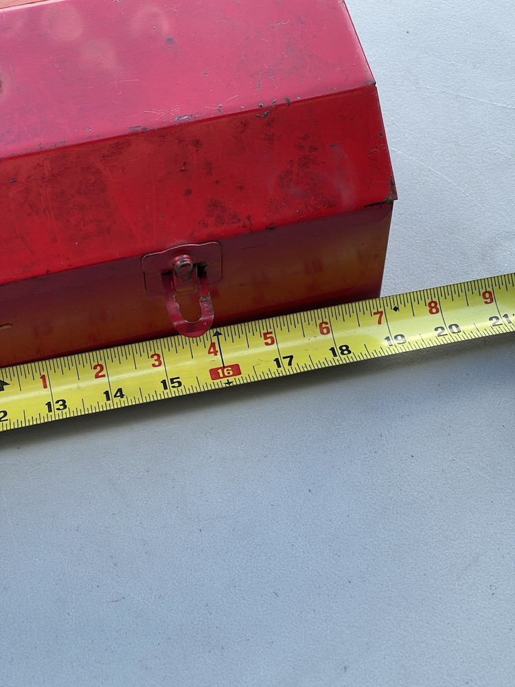 vintage metal tool box w/ socket tray.