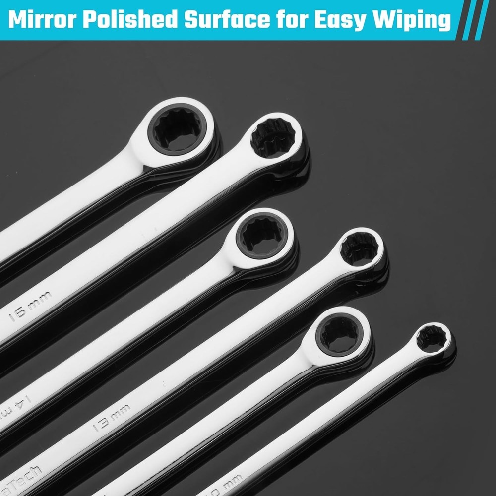 10mm Extra Long Ratcheting Wrench Chrome Vanadium Steel Mechanical Tool