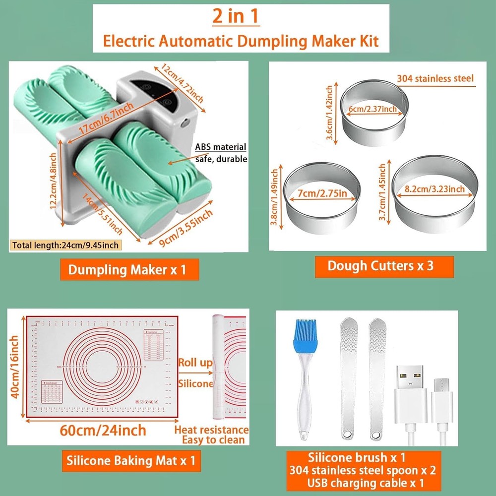 Electric Dumpling Maker Two Sizes 2-Disc Automatic Kitchen Dough Tool