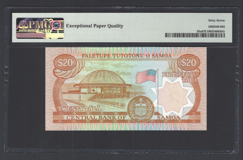 Samoa 20 Tala ND(2002) P35a Uncirculated Graded 67 Top Pop