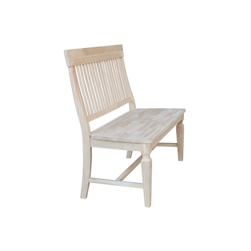 Vista Slat Back Solid Wood Bench - Unfinished