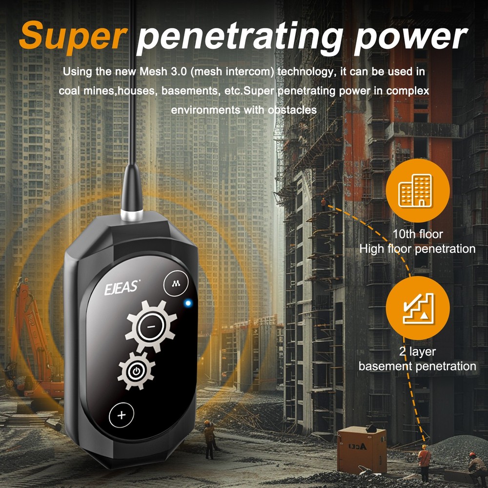 Full Deplux Mesh Digital Industrial Bluetooth Intercom Headset for 2 Users