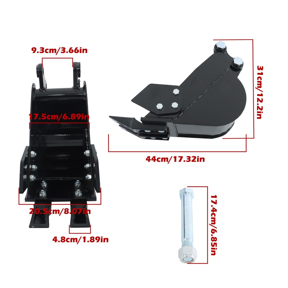200mm Narrow Bucket Accessory for Mini Excavators Small Digger Attachment