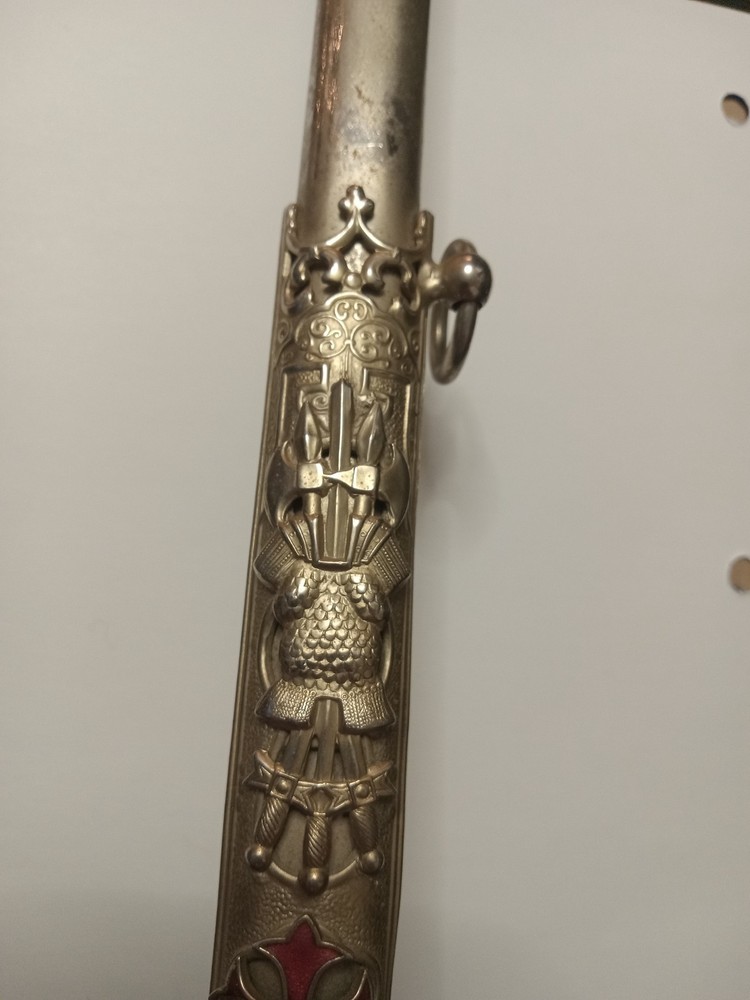 Antique Masonic Ceremonial Sword & Scabbard unknown maker Knights Templar nice