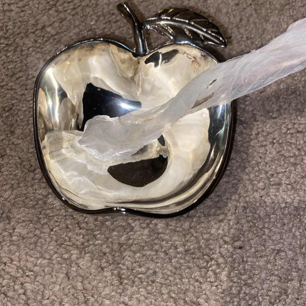 Studio Silversmiths Silver Plated  Apple Shape Honey Dish With Spoon