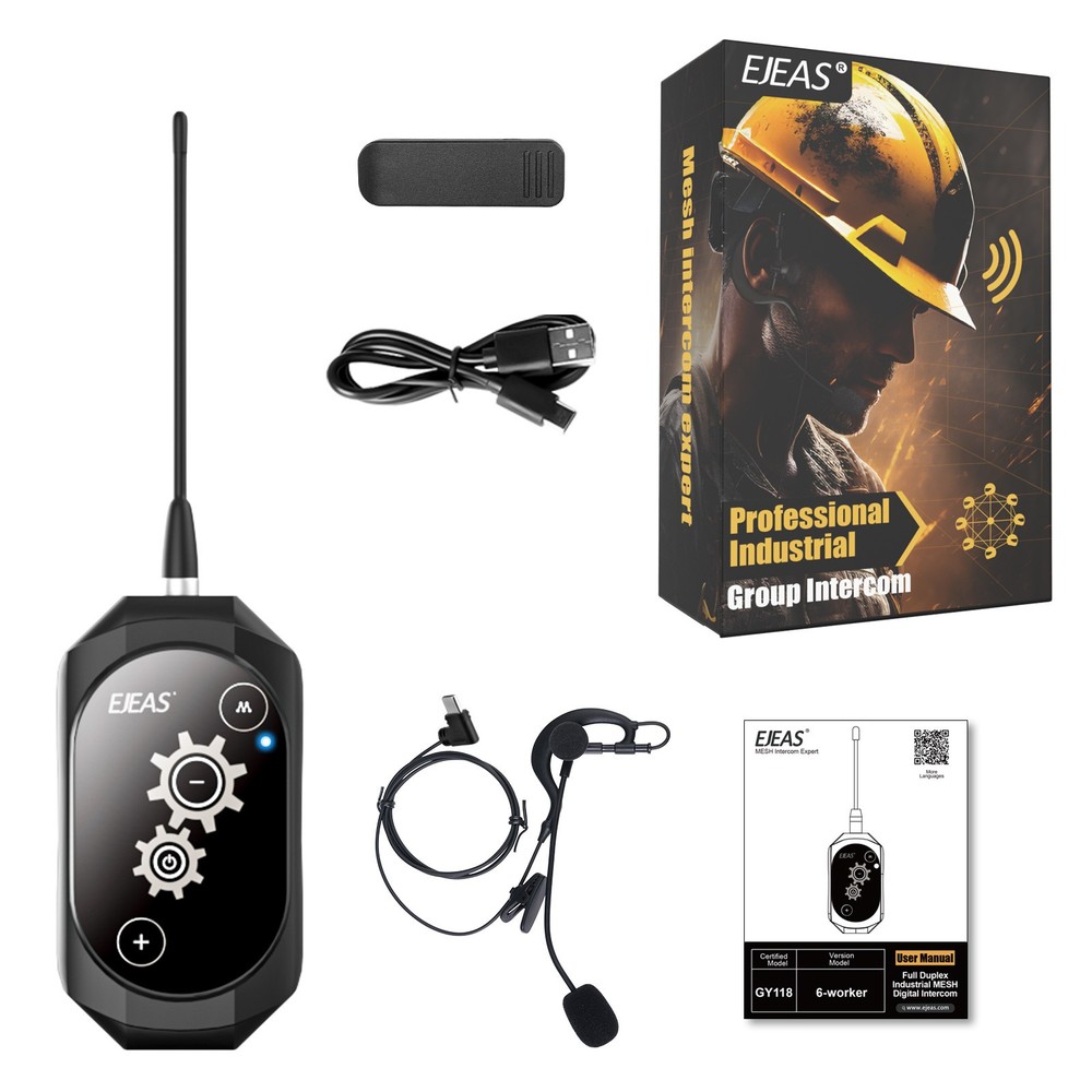 Full Deplux Mesh Bluetooth Intercom Headset Communication System for Industry