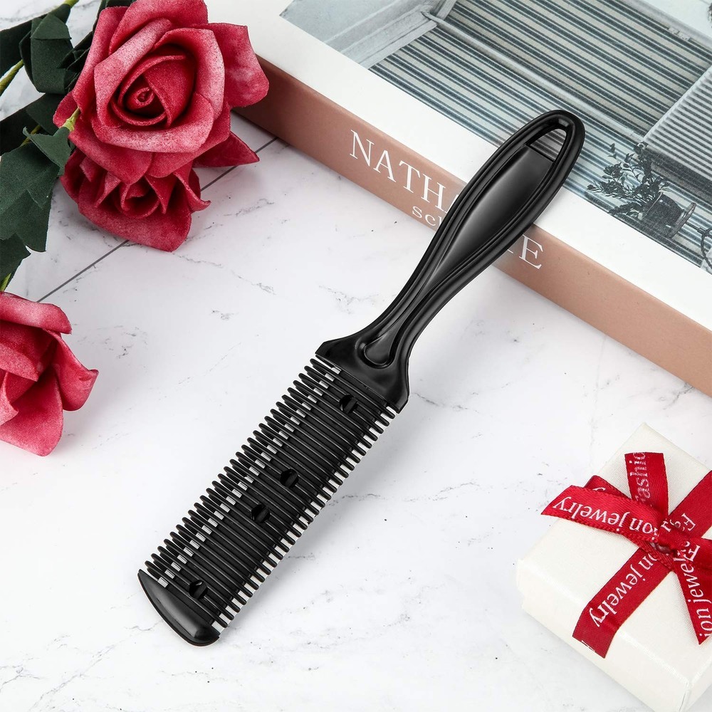 Razor Comb & Thinning Scissors Set Double‑Edge, Replacement Blades, DIY (3‑Pack)