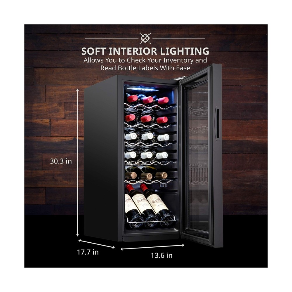 Ivation 18 Bottle Compressor Wine Cooler Refrigerator w/Lock | Large Freestan...