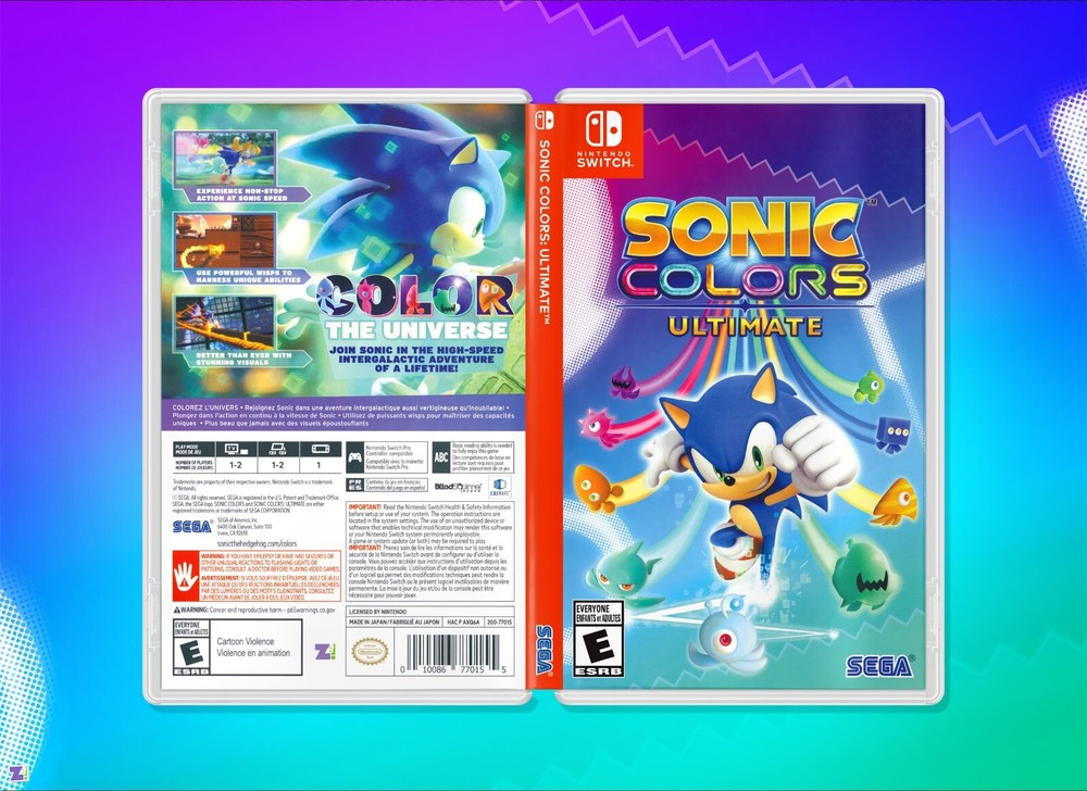 Sonic Colors Ultimate COVER ART: Replacement Insert / Case for Nintendo Switch