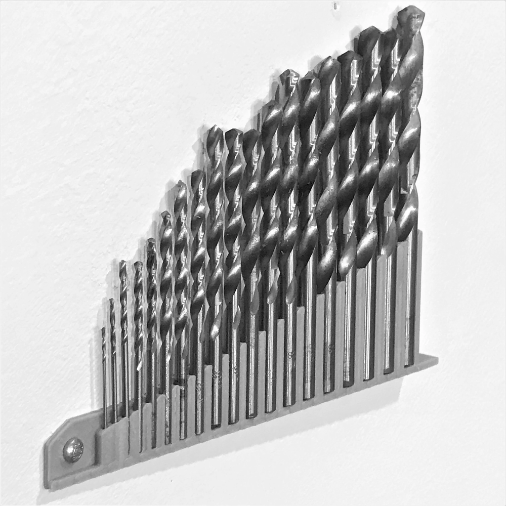 Drill Bit Holder Wall Bracket : Grey