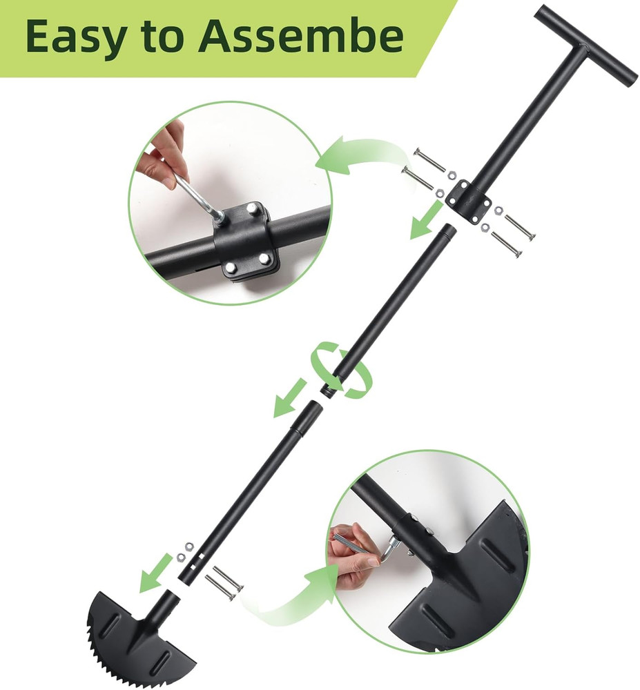 Half Moon Edger Lawn Tool - Heavy Duty Saw Tooth Manual Edgers with Sharp Blade
