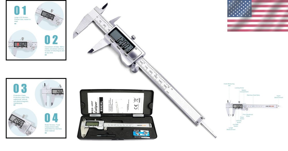 Professional Digital Caliper, Inch and Millimeter Conversion