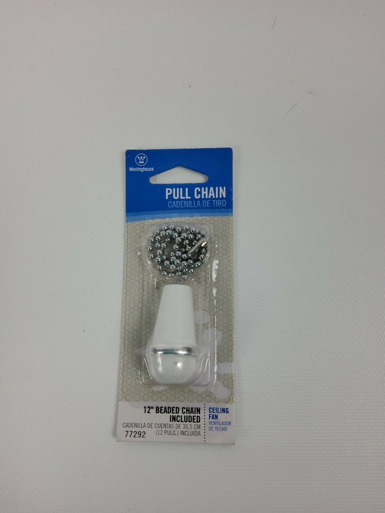 White Wooden Cone Pull Chain
