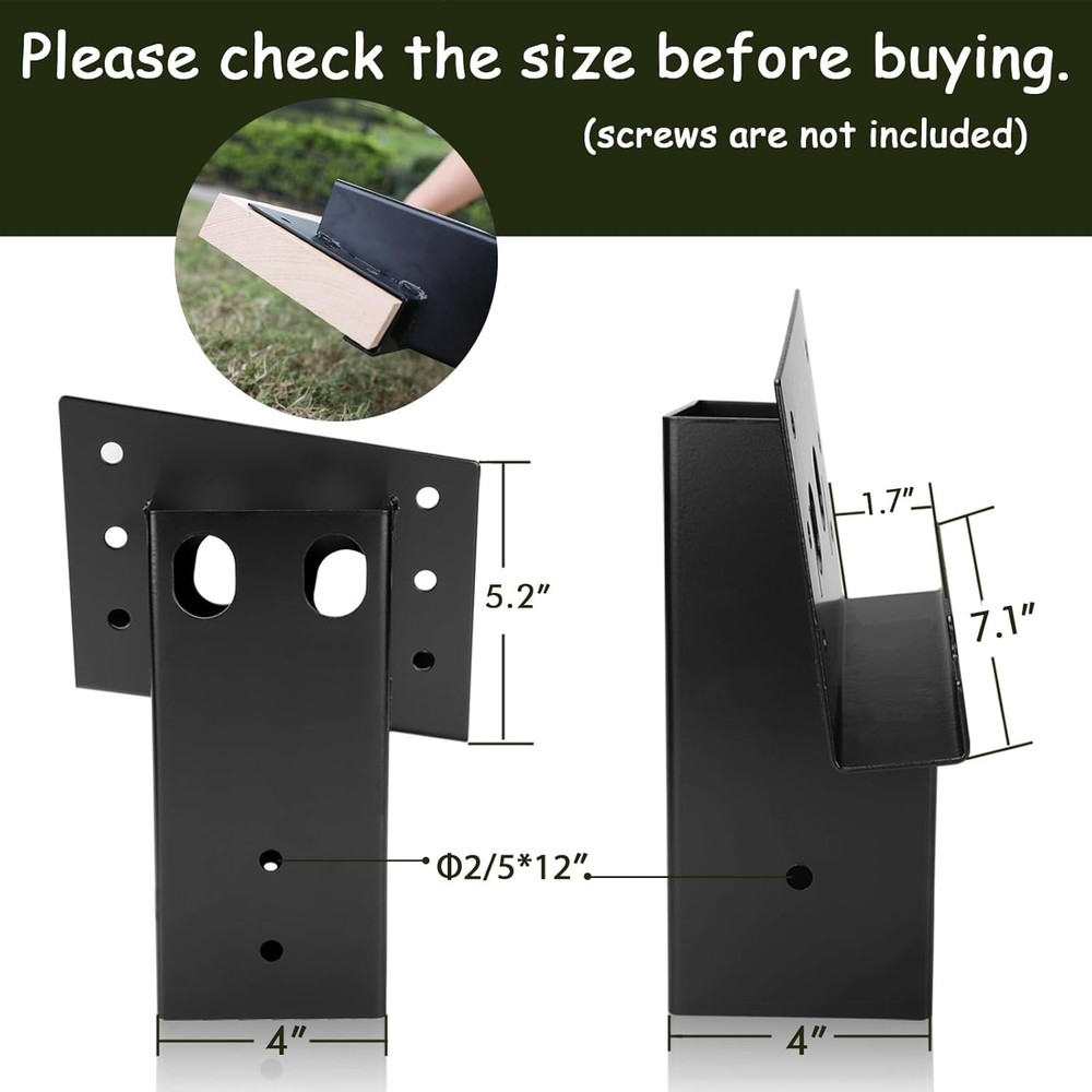 4x4 Deer Blind Brackets for Hunting Box Blind, Elevated Platform, Tree Stand