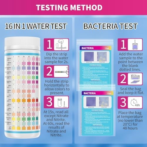 21-in-1 Water Testing Kit - Accurate Test Strips for pH, Chlorine, Lead & More