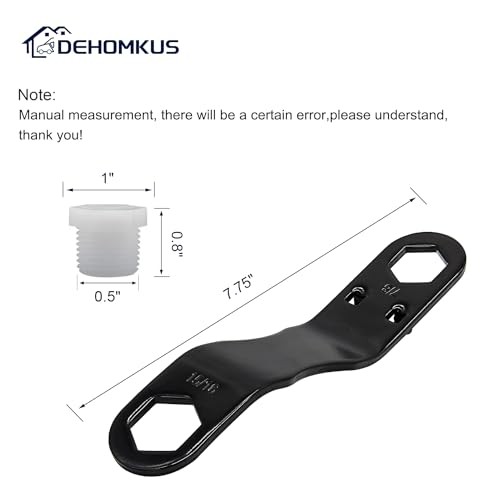 RV Water Heater Drain Plug Kit, Include 1 Pieces Angled Wrench, 4 Pieces 1/2"