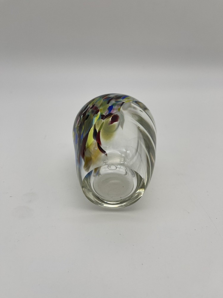 Confetti Art Glass Vase Hand Blown, EUC
