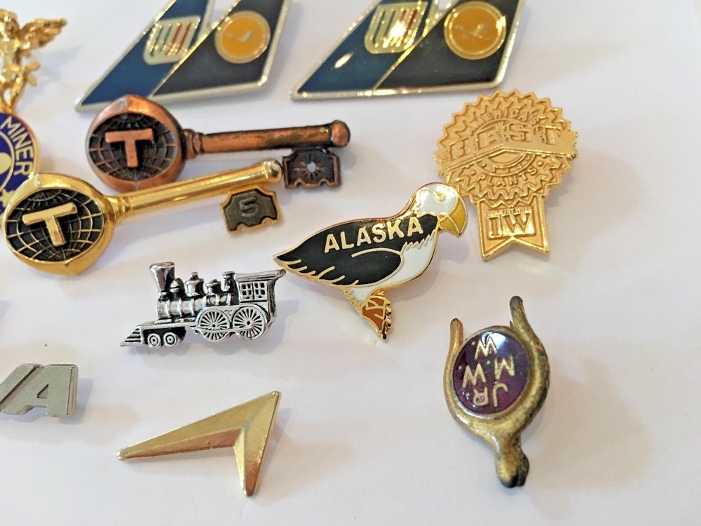 LOT OF MISC PINS WITH BACK ATTACHMENTS