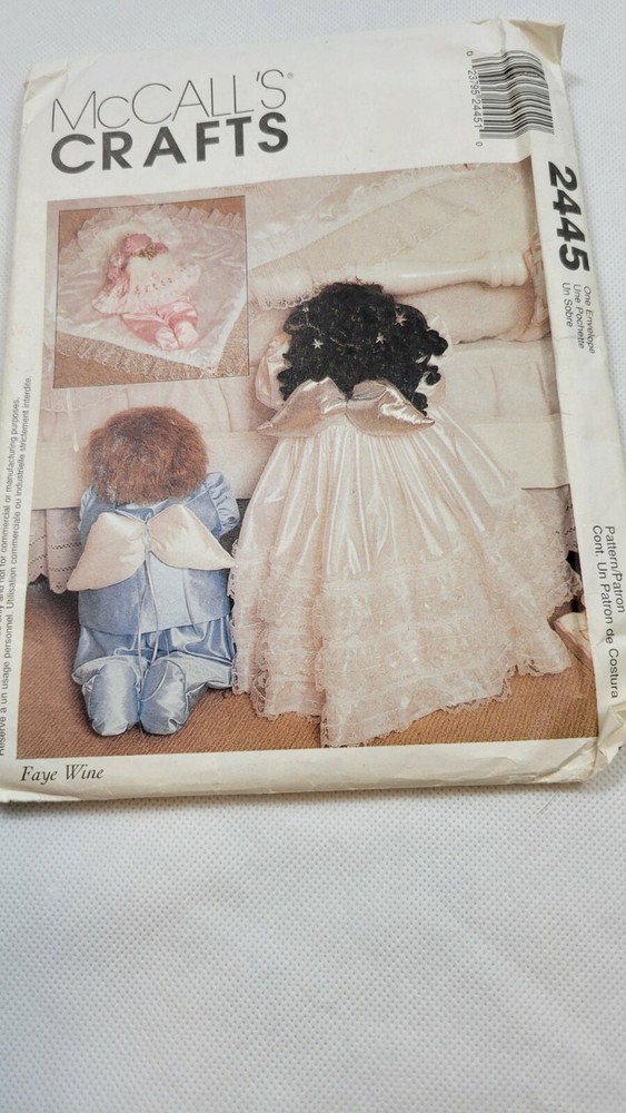 Vintage Kneeling Corner Pillowcase & Angle Doll Sewing Craft Patterns Uncut