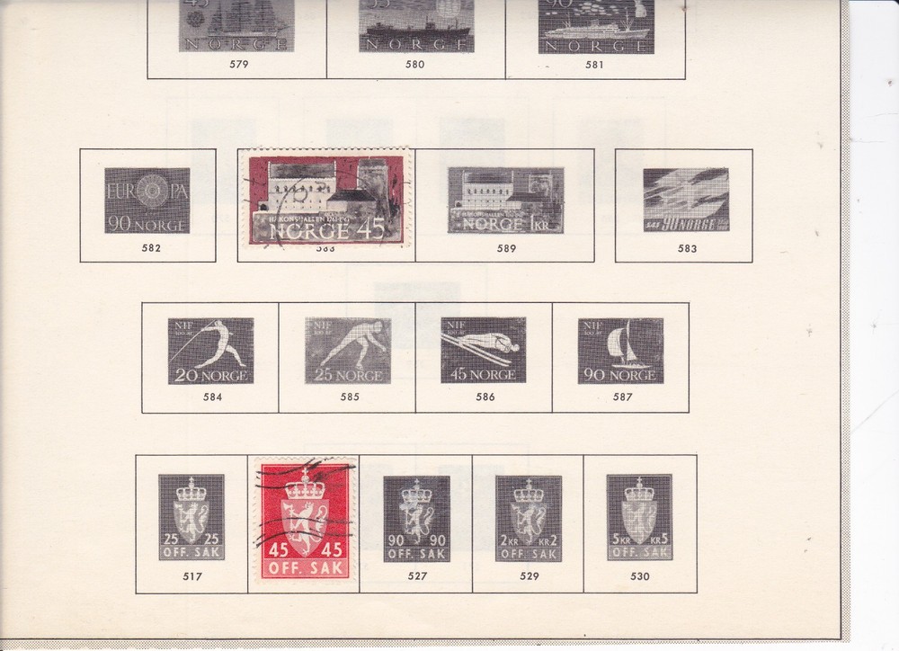 Norway Stamps on pages