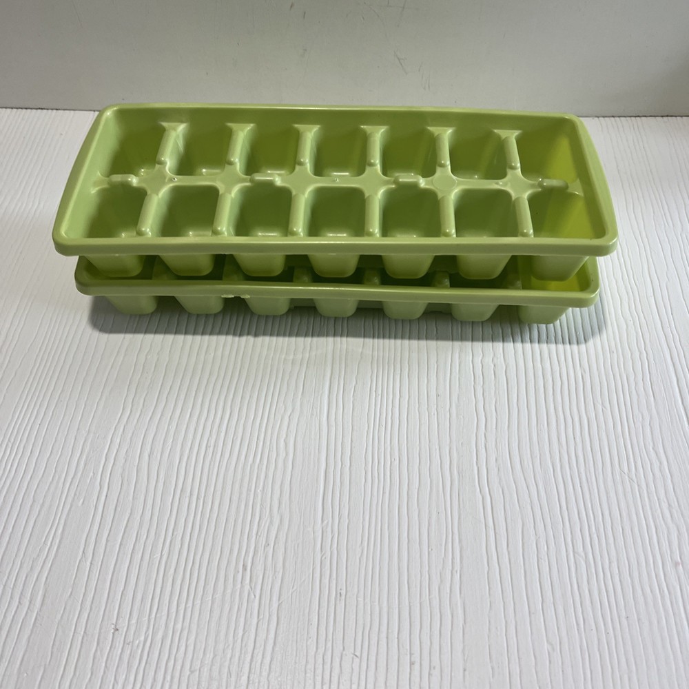 Lime Green  Ice Cube Trays︱ Stack ︱Set of 2︱Vintage︱Tray︱