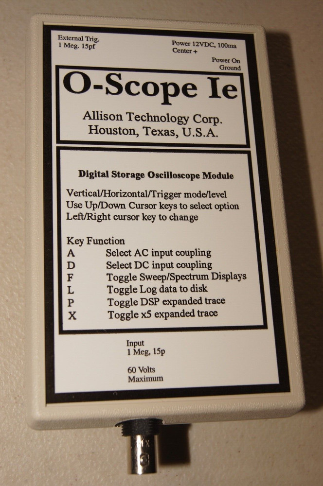 Allison Technology Corp USA Made O-Scope Ie Digital Storage Oscilloscope Module