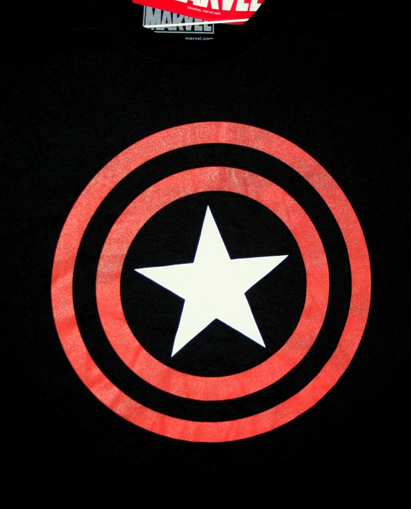 Marvel Comics Captain America Comics Classic Shield T-Shirt New Large Black