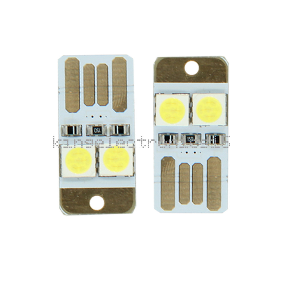 10 Pcs Portable Double Sided Pluggable USB LED Night Light Power Supply White