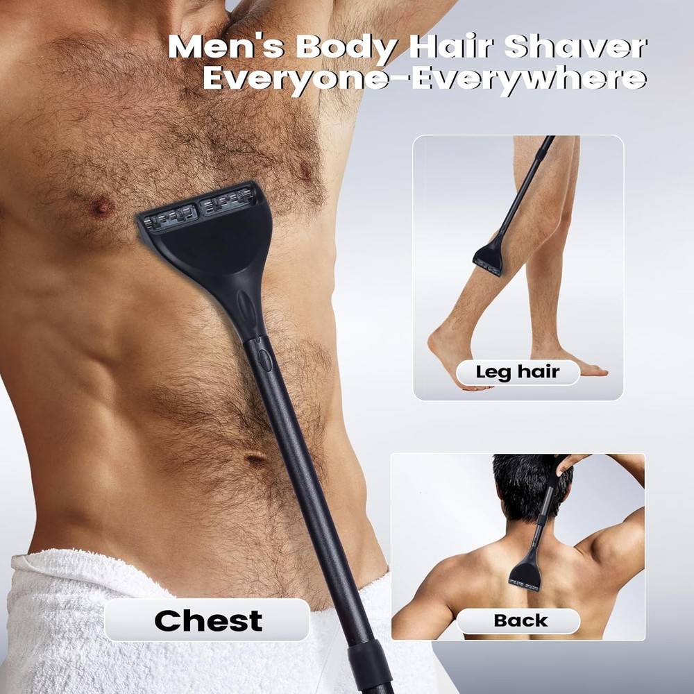 Retractable long handle remove back hair 22 Inches. Body Shavers