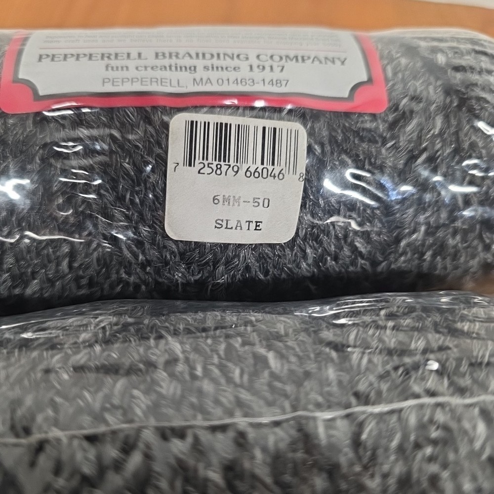 2 Pepperell Bonnie Macrame Braid 6mm 50 Yards Slate
