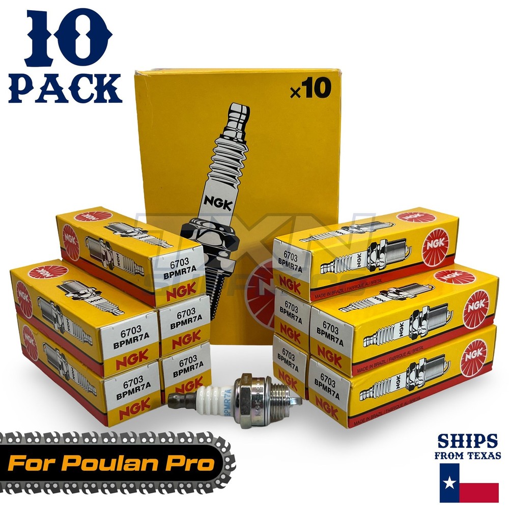 10 Pack NGK Spark Plug - For Poulan Pro 2775 Chainsaw