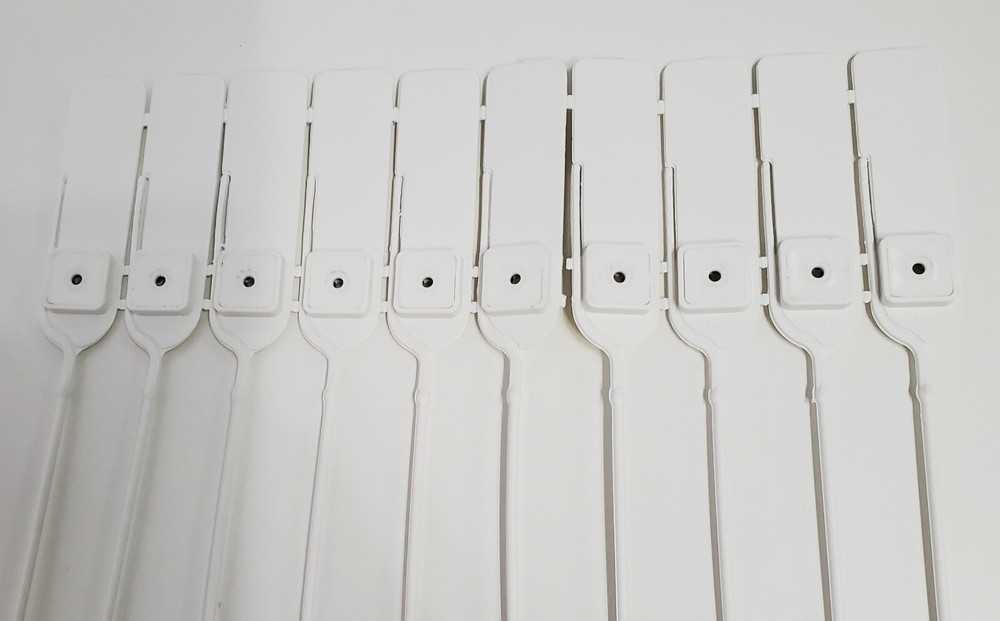Plastic Security Cable Seals 50 Pack Barcode Tags Tamper Proof Inventory White S