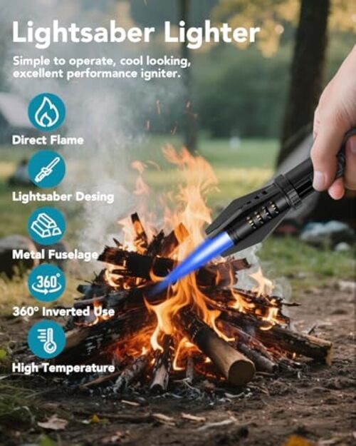Torch Lighter Saber – Butane Refillable Torch with Visual Window, Mini 1 Torch