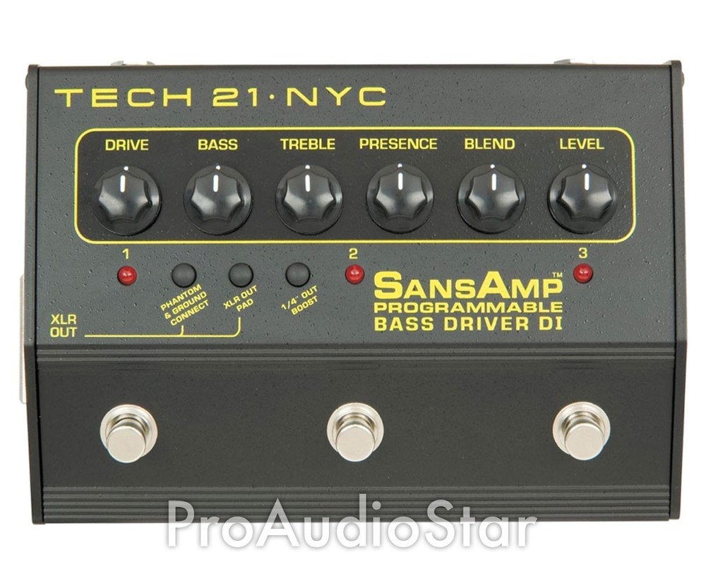 Tech 21 SansAmp Programmable Bass Driver DI Pre-Amp Pedal - Open Box