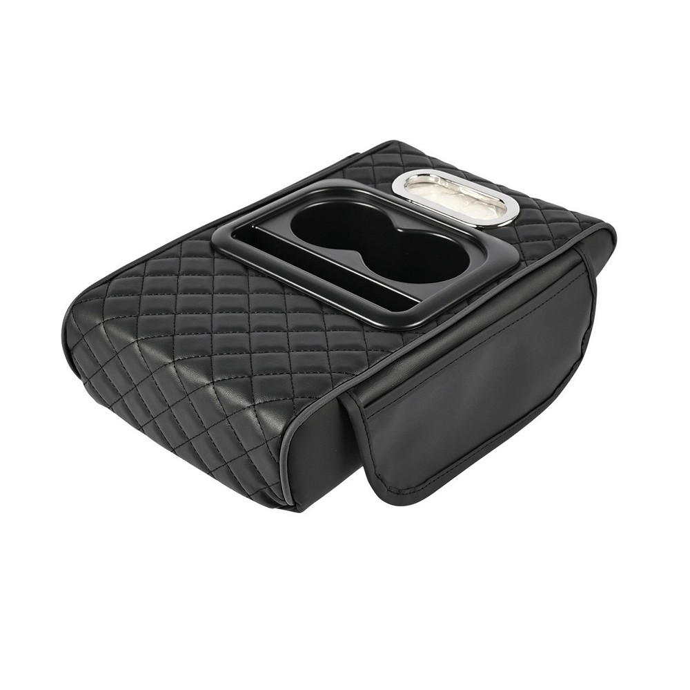 Universal Multi-functional Car Center Console Armrest Box Cup Holder PU Leather