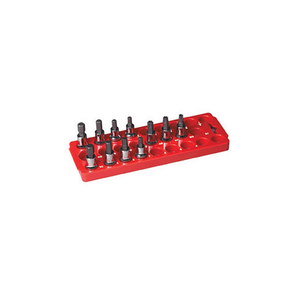 HANSEN 50000 Socket Bit Tray,Red,Plastic 5NLN2