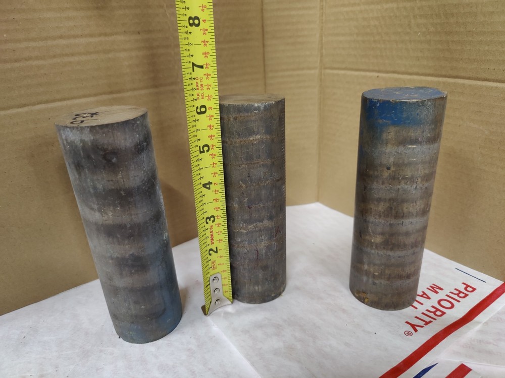 bearing bronze solid round bar 2" diameter x 6" long