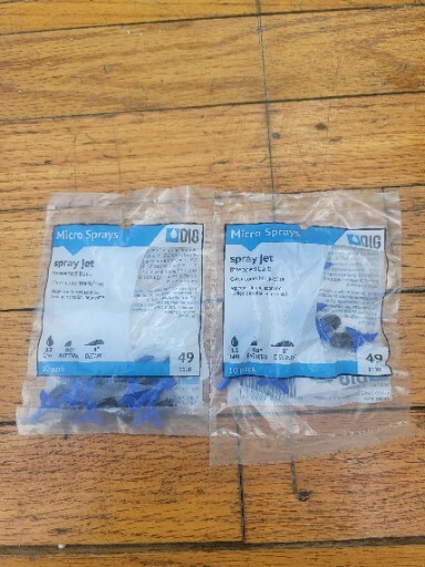 2pks 110B 10-Pack Spray Jets on Threaded Barb 13GPH 90° Pattern 8 Inch Distance