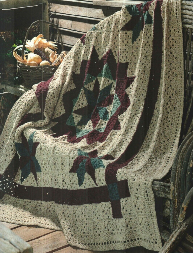 DUTCH ROSE AFGHAN HOME DECOR CROCHET PATTERN INSTRUCTIONS