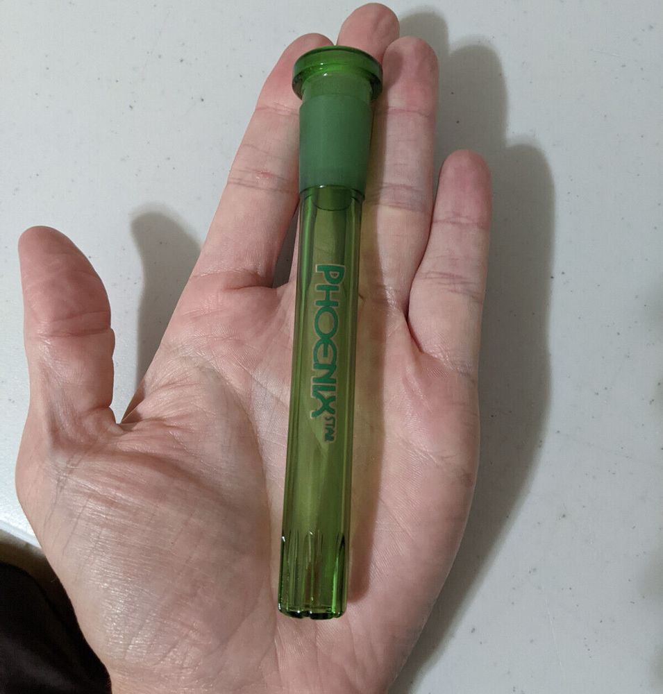 4" Inch 18mm/14mm Downstem Glass Slide Full Green MATRIX Perc Diffuser