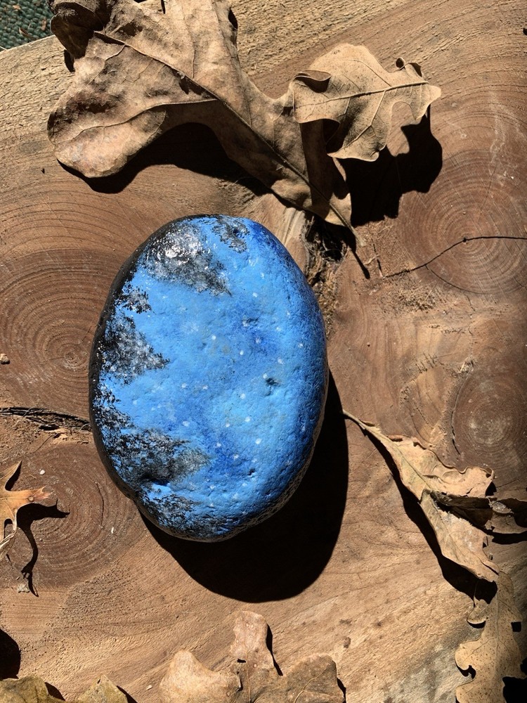Hand Painted Seasons Rock Winter Scene