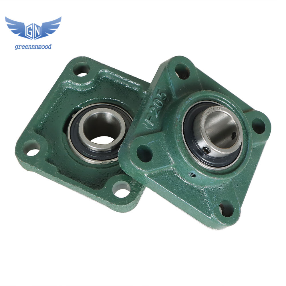 2 Piece UCF205-16 Solid Base Pillow Block Flange Mounted Bearing 1" Bore 4 Bolt