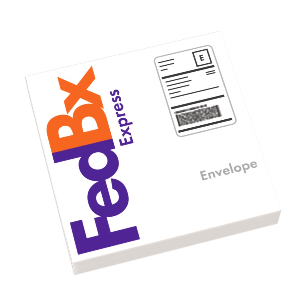 NEW - FedBx Mail Envelope Pak - Custom Printed 2x2 Tile - Brick Office Accessory