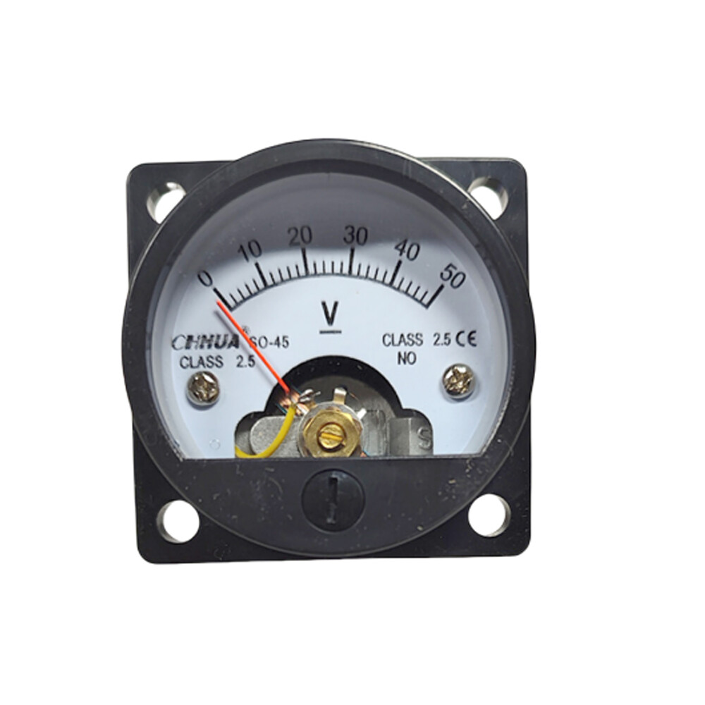 DC 0 - 50V Analog Voltmeter Analogue Voltage Panel Meter SO45 Direct Connect 2pc