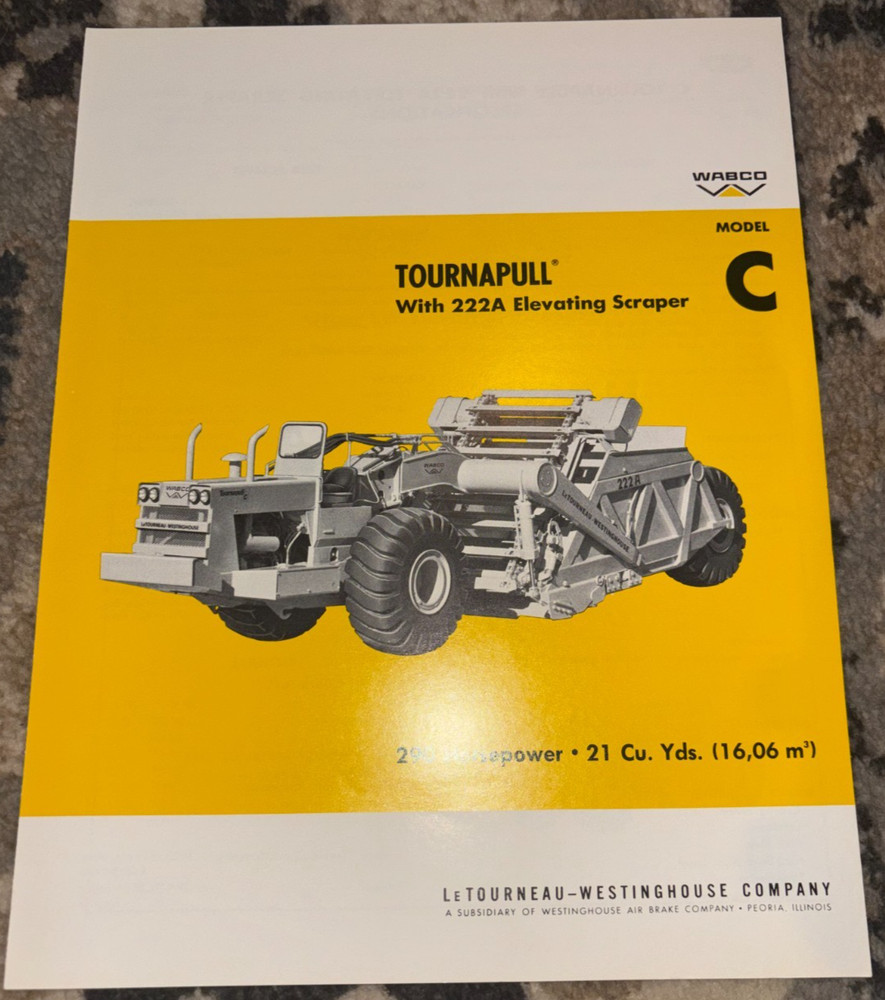 WABCO Model C Tournapull With 222A Elevating Scraper Brochure AMIL25