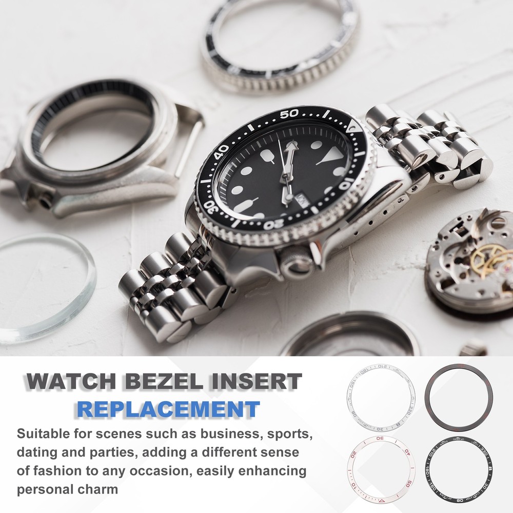 43mm Watch Bezel Insert Watch Bezel Ring Amoled Display Silver/Gray
