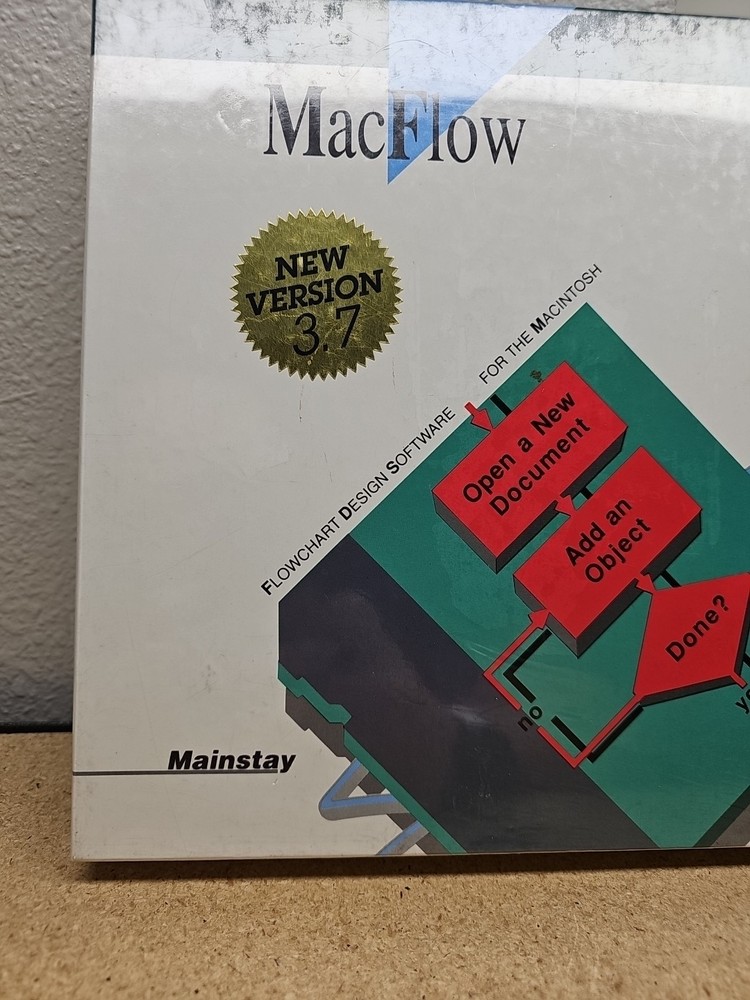 Mainstay MacFlow Vintage Macintosh Graphics Flowchart Design Software Sealed *w*