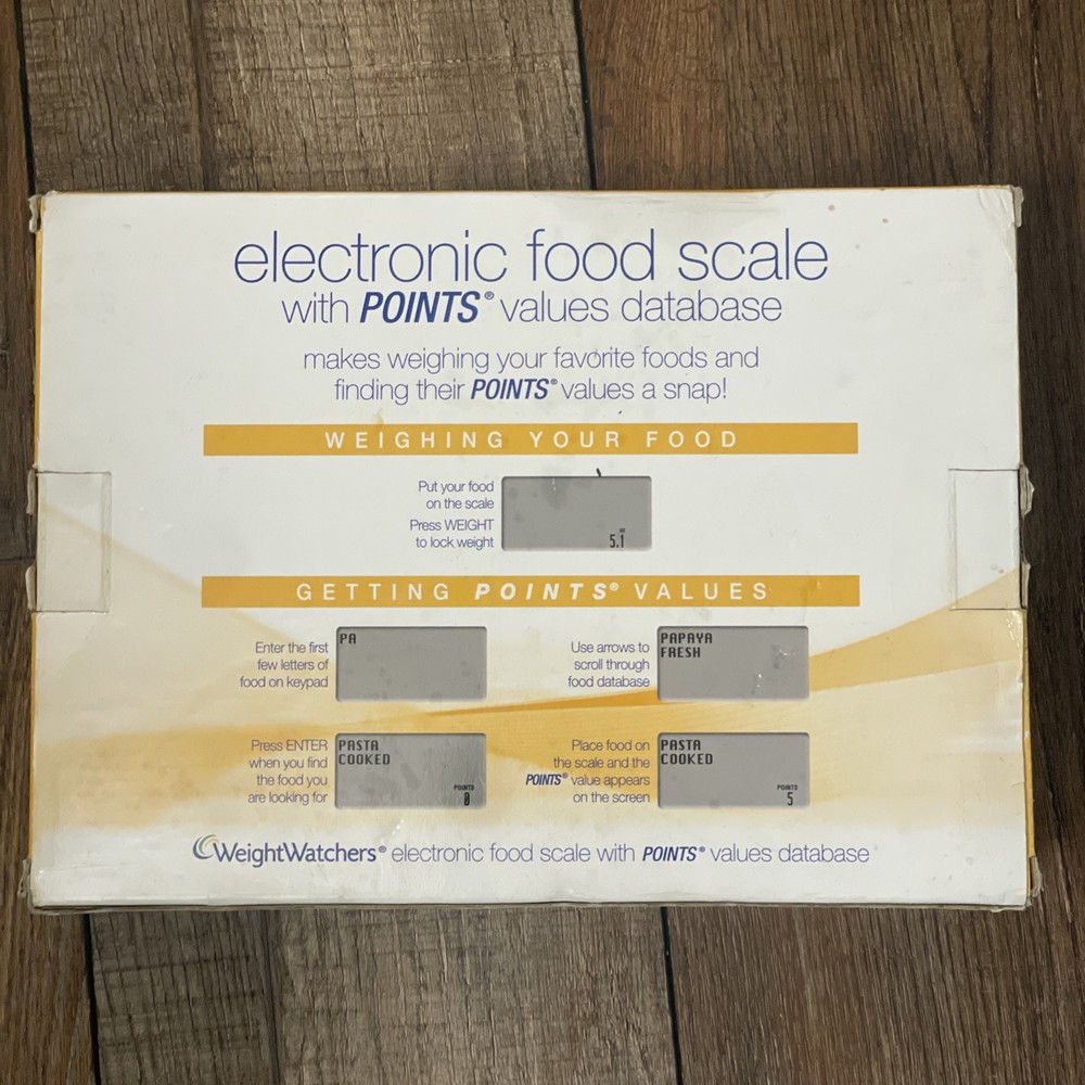 Weight Watchers Electronic Food Scale with Points Plus Values Database New